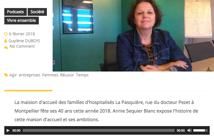 Vivre ensemble : Annie Sequier Blanc, présidente de La Pasquière à Montpellier
